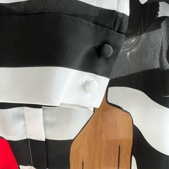 Alice + Olivia Willa Silk Striped Shirt - Picture 8 of 13